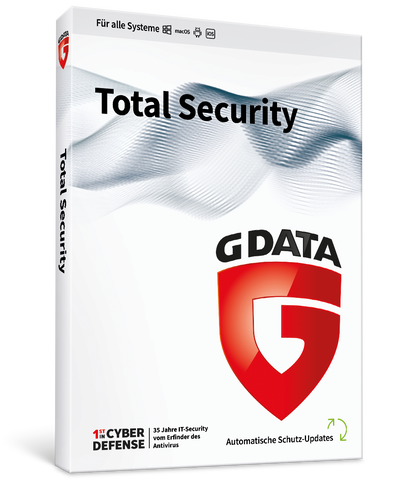 G DATA Total Security 2024 | 1-3 Geräte - 1 Jahr | Virenschutzprogramm | Passwort Manager | PC, Mac, Android, iOS | zukünftige Updates inklusive | Made in Germany | Download – Aktivierungscode per Email