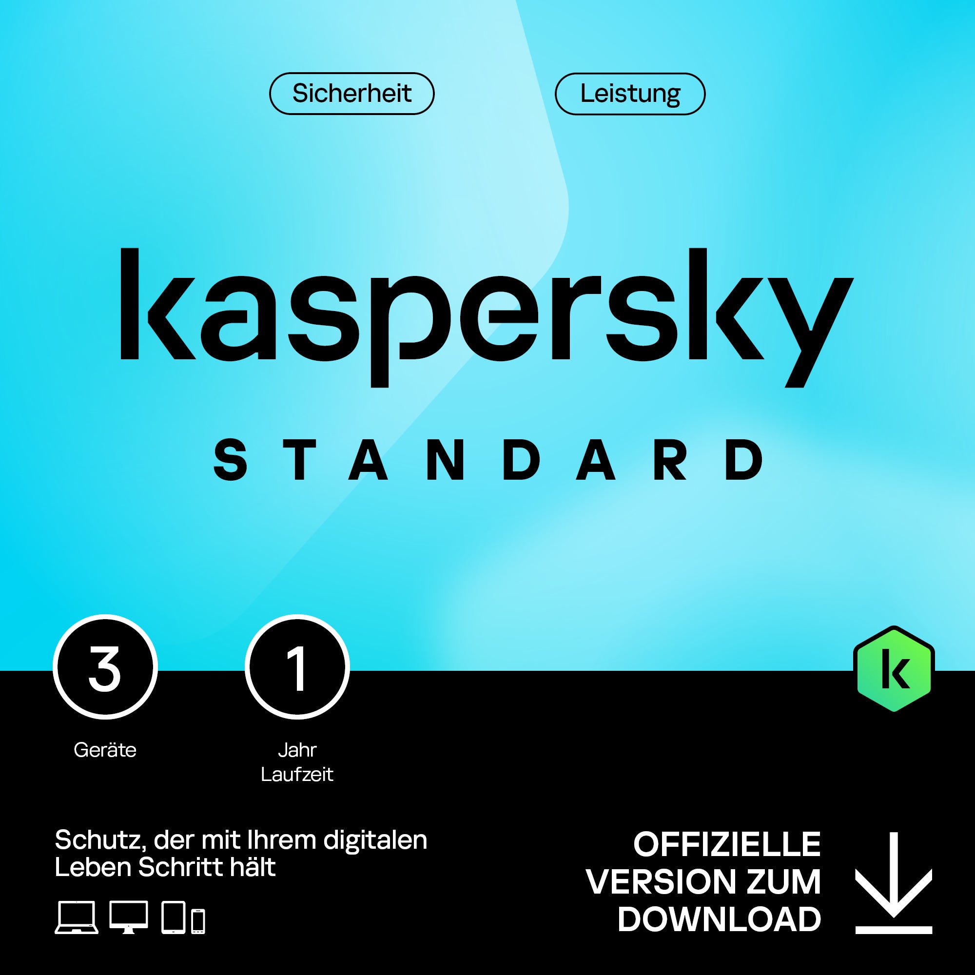 Kaspersky Standard Anti-Virus 2024 1-2 Geräte   Jahre  Umfassender Schutz  Online-Banking Schutz  Leistungsoptimierung  PC/Mac/Mobile  Aktivierungscode per Email
