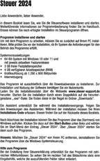 Text über Steuerprogramm-Installation