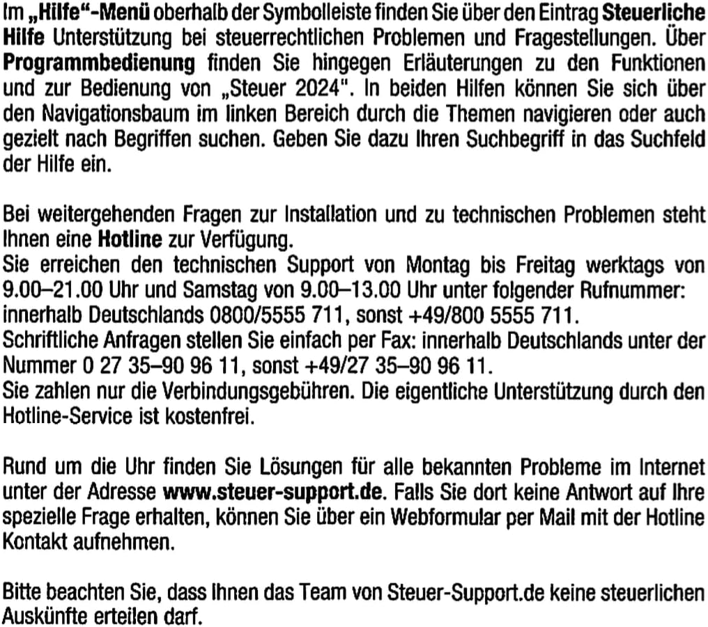 Text über Steuer-Software-Hilfe