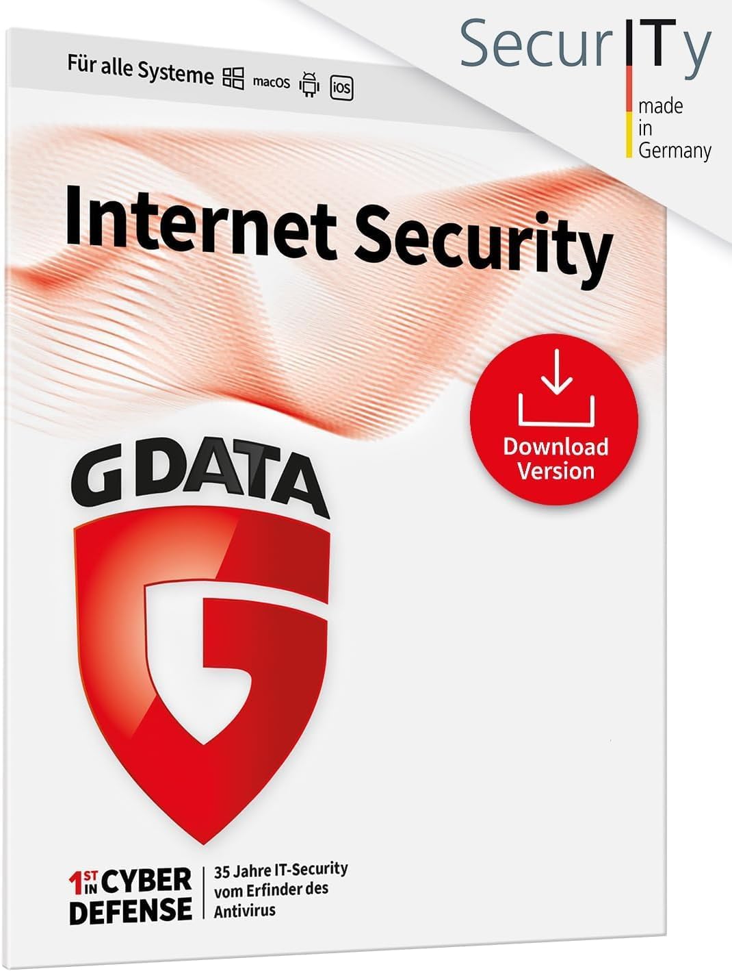 G DATA Internet Security 2024-2025 | 1-3 Geräte - 1 Jahr | Virenscanner für PC, Mac, Android, iOS | zukünftige Updates inklusive | Made in Germany | Download – Aktivierungscode per Email