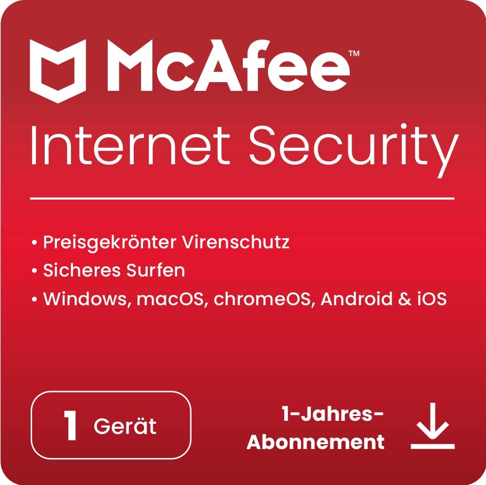 McAfee Internet Security (1 Geräte) 2025 | 12 Monate| Echtzeitschutz für PCs vor neuen und dynamischen Bedrohungen | Digitaler download