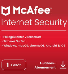 McAfee Internet Security (1 Geräte) 2025 | 12 Monate| Echtzeitschutz für PCs vor neuen und dynamischen Bedrohungen | Digitaler download