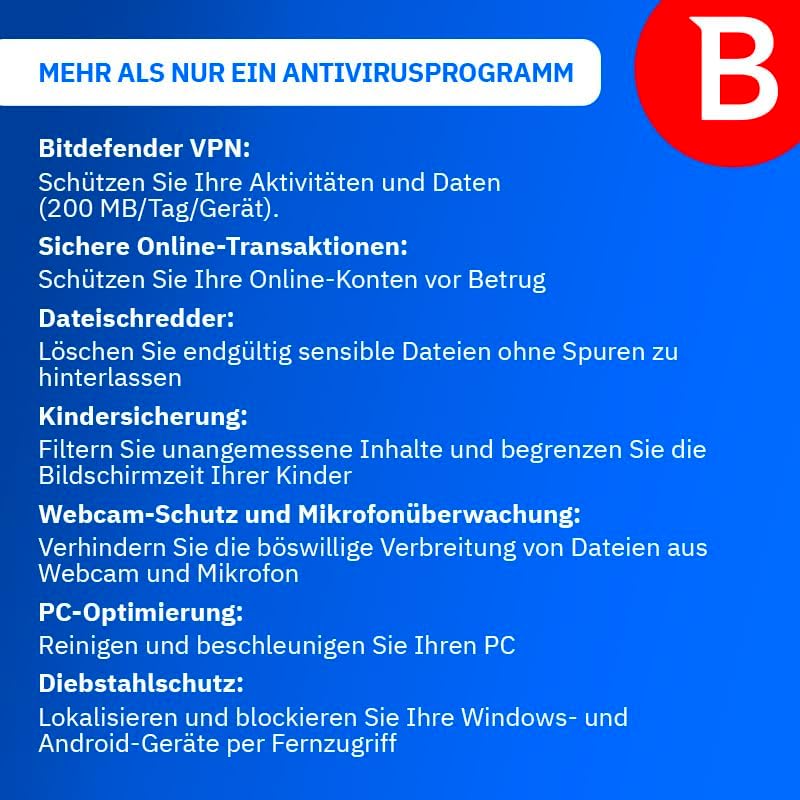 Bitdefender Internet Security Multi Device 2026 | 1-10 Geräte | 1-2 Jahre | PC | Aktivierungscode per Email