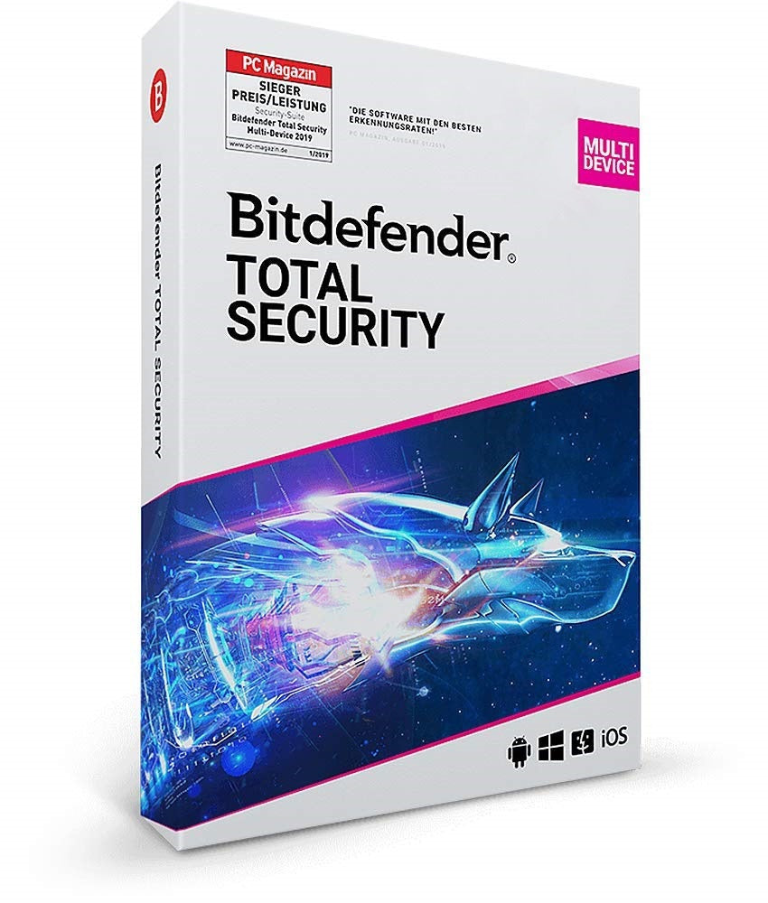 Bitdefender Total Security Software-Verpackung