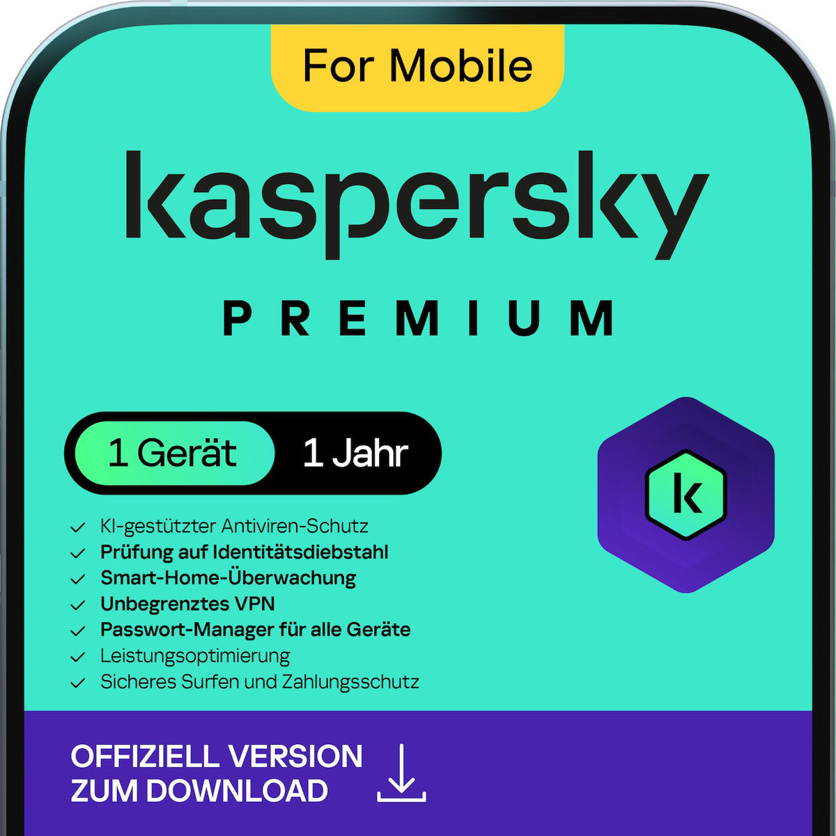 Kaspersky Premium Mobile Edition – 1 Gerät – 1 Jahr
