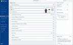 Steuersoftware-Benutzeroberfläche mit Menüliste