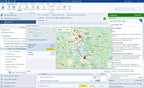 Navigationssoftware mit Kartenansicht und Route