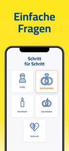 Smartphone mit Beziehungsstatus-Auswahl