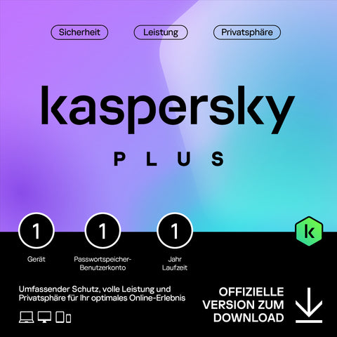 Kaspersky Plus Internet Security 2024  | 1-10 Geräte |1- 2 Jahre | Anti-Phishing und Firewall | Unbegrenzter VPN | Passwort-Manager | Online-Banking Schutz | PC/Mac/Mobile | Aktivierungscode per Email