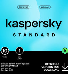 Kaspersky Standard Anti-Virus 2024 1-2 Geräte   Jahre  Umfassender Schutz  Online-Banking Schutz  Leistungsoptimierung  PC/Mac/Mobile  Aktivierungscode per Email