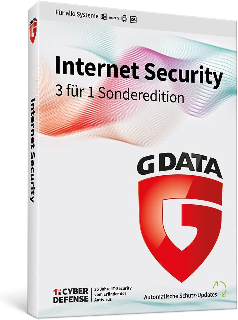 G DATA Internet Security 2023-2024 | 1-3 Geräte - 1 Jahr | Virenscanner für PC, Mac, Android, iOS | zukünftige Updates inklusive | Made in Germany | Download – Aktivierungscode per Email