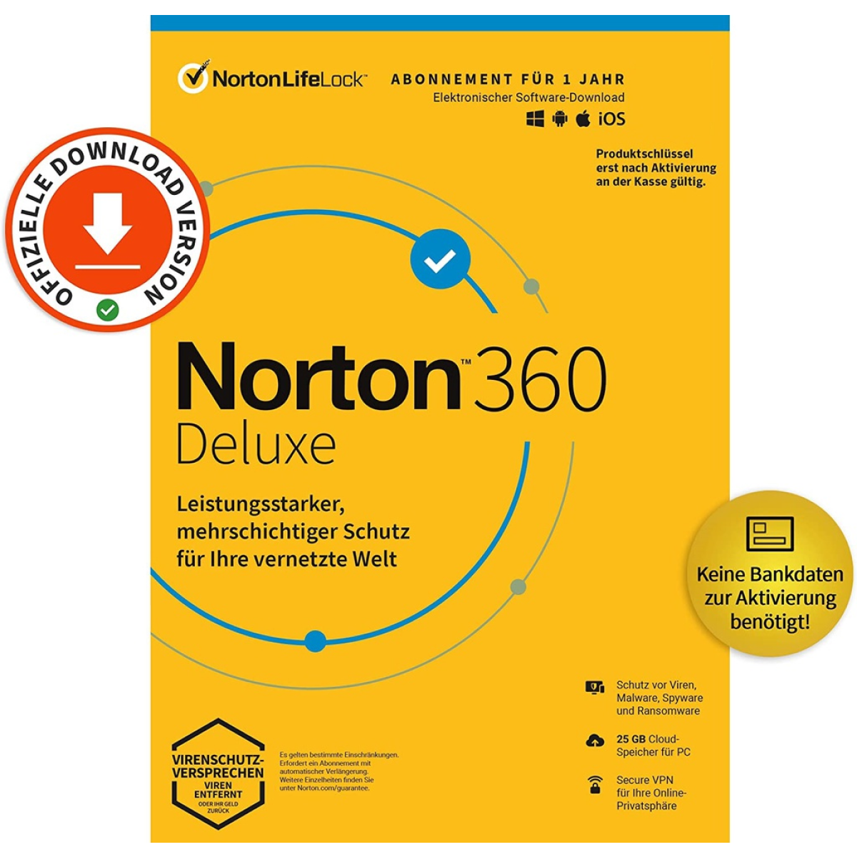 Norton 360 Deluxe Software-Verpackung