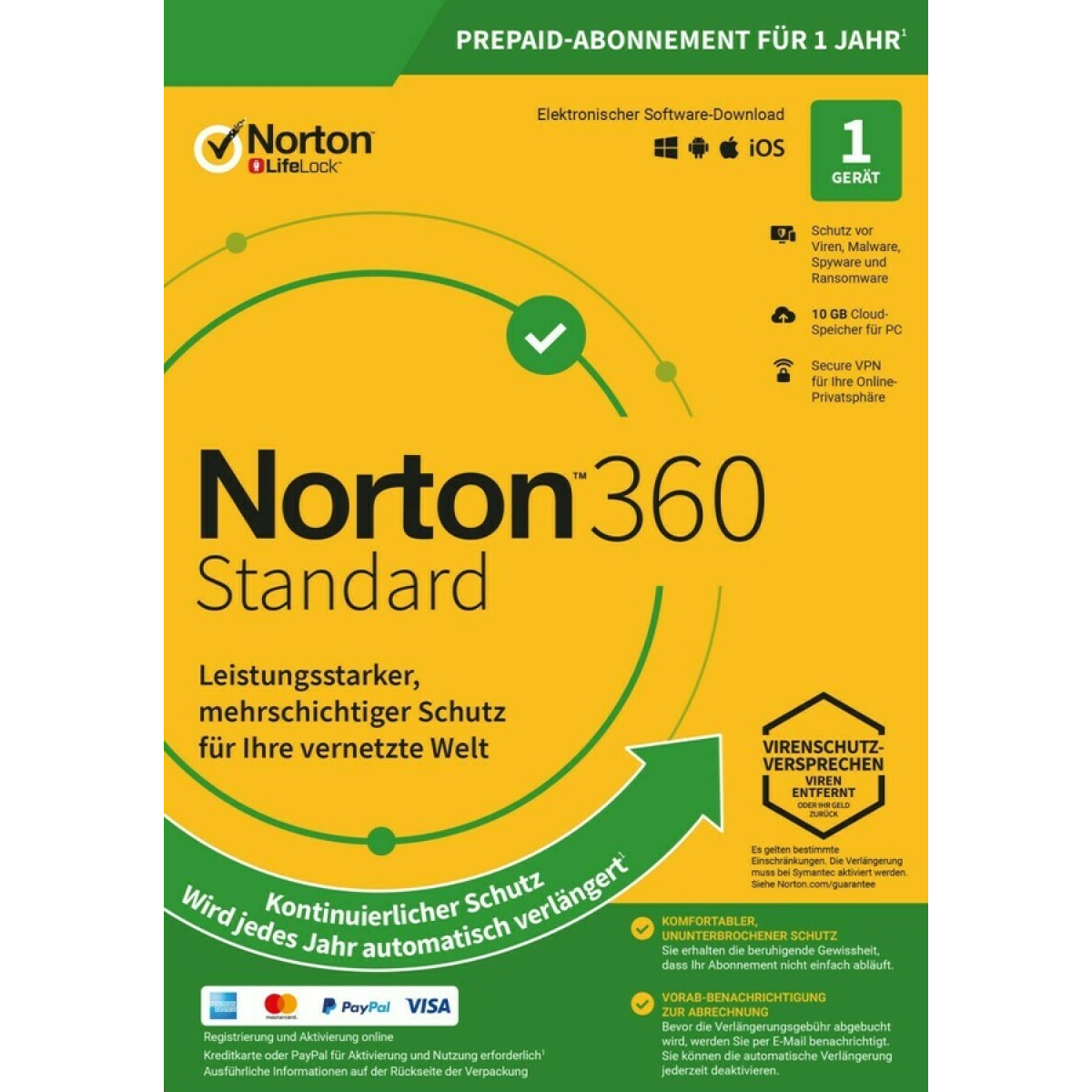 Norton 360 Standard Software-Verpackung