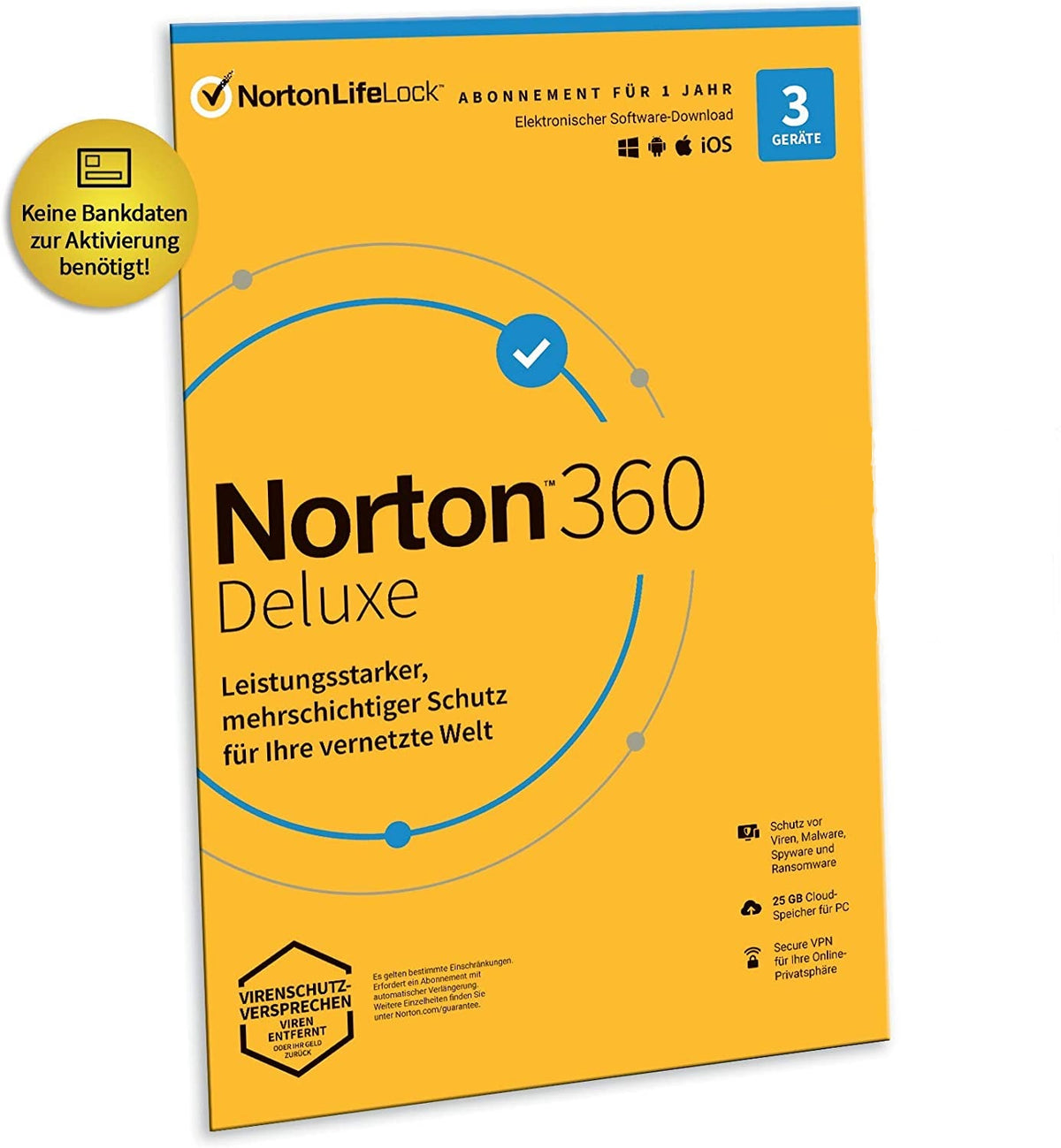 Norton 360 Deluxe Software-Verpackung